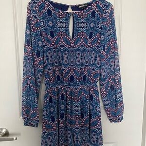 Express Blue and Pink Paisley Romper